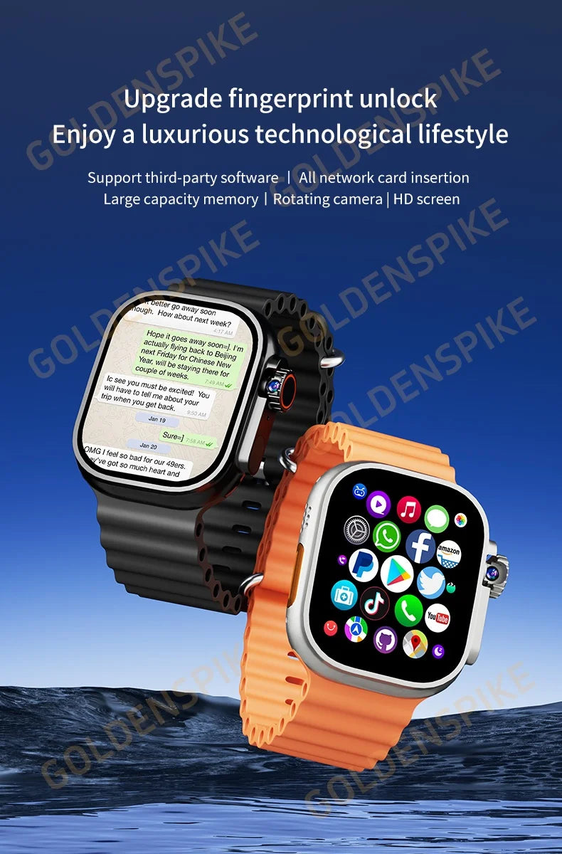 New Men Women's Smartwatch 2.29inch S10 Ultra Smart Watch With Rotary Camera GPS WIFI Google Play Store Touch ID 256GB Storage