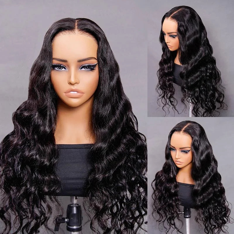 ISEE Hair Body Wave Pre Bleached Pre Plucked 7x5 Wear Go 180% Density Glueless Pre Cut Lace Closure Human Hair Wigs