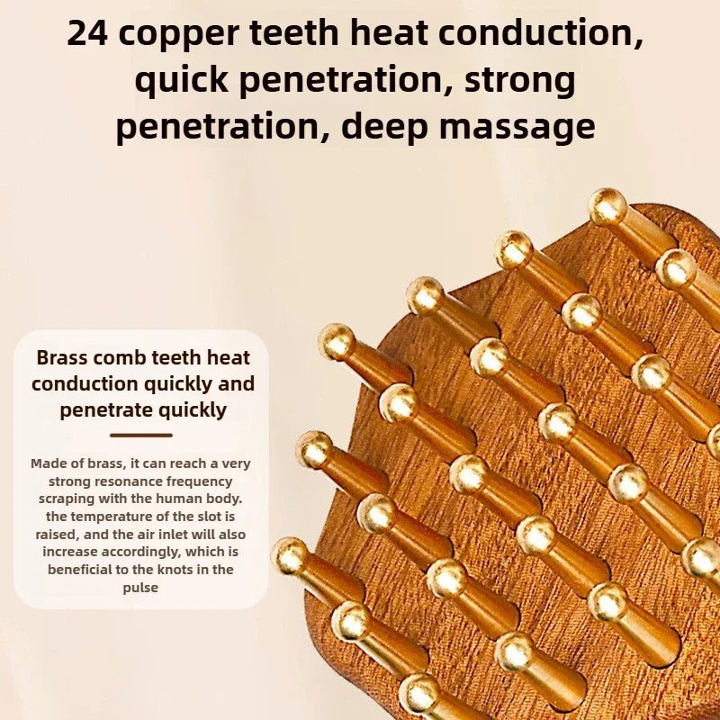 Portable Brass Gua Sha Massage Tool Head Neck Leg Body Meridian Massager Lymphatic Muscle Relief Pain Deep Tissue Massage