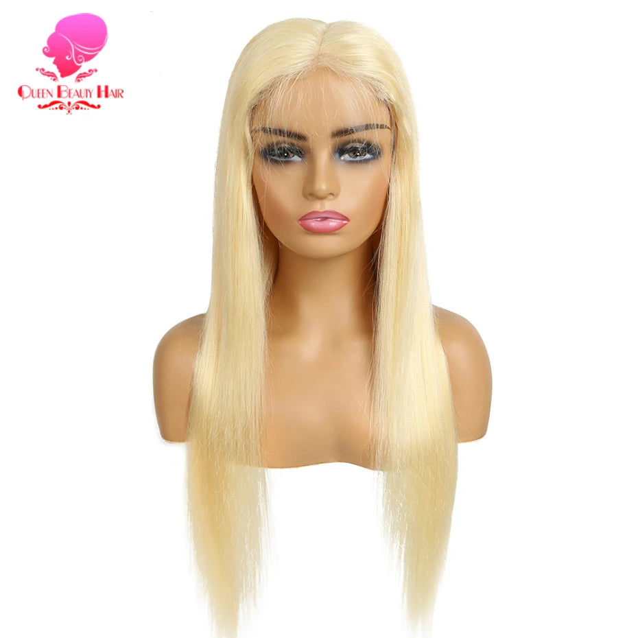 613 Glueless Wigs Human Hair 5x5 Lace Closure Wig Remy Straight Blonde Pre Plucked Glueless Wig 100% Human Hair Wigs Ready To Go