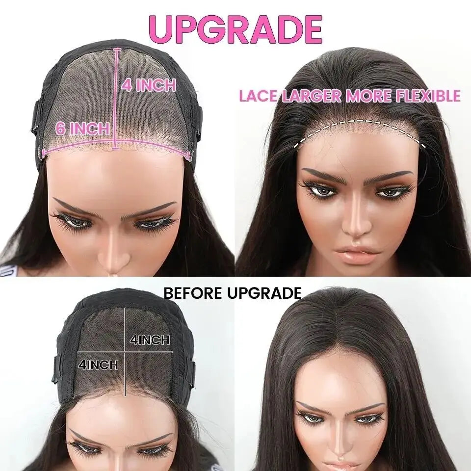 ISEE Hair Wear Go Glueless Bob Wig Straight Lace Front Human Hair Wigs 6X4 HD Transparent Pre Cut PrePlucked Wig Ready To Wear