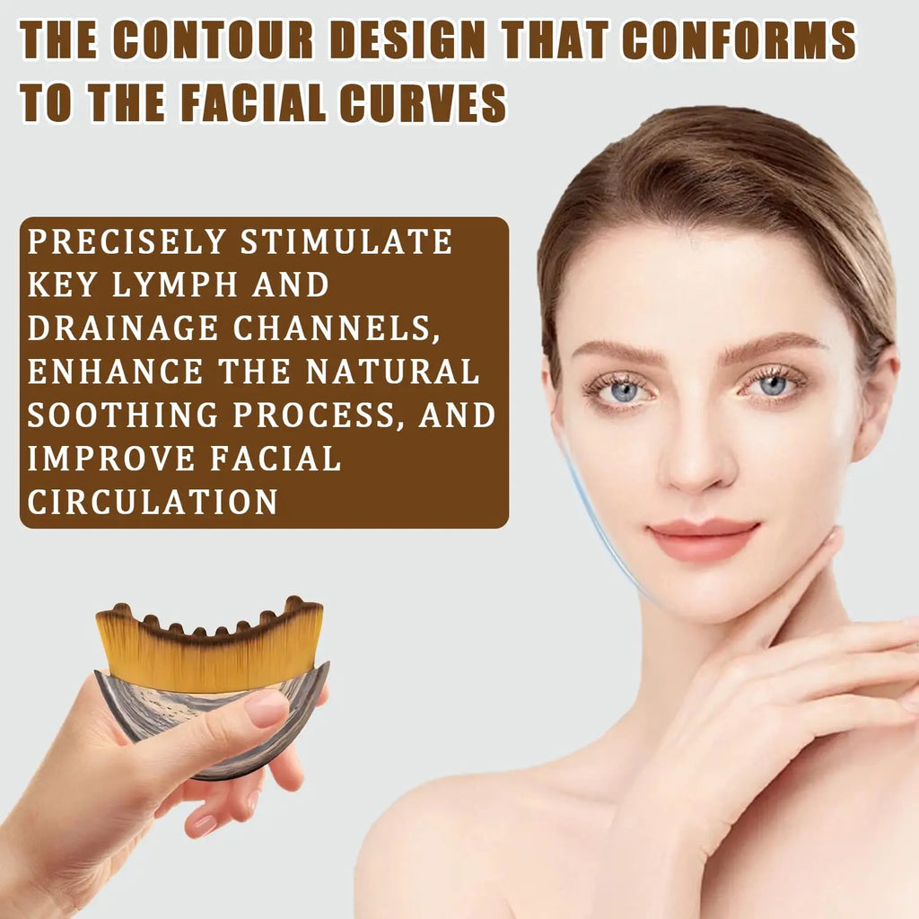 Lymphatic Contour Face Brush Lymphatic Drainage Reduce Puffiness Relief Fatigue Facial Massager Face Chin Skin Sculpting Tool