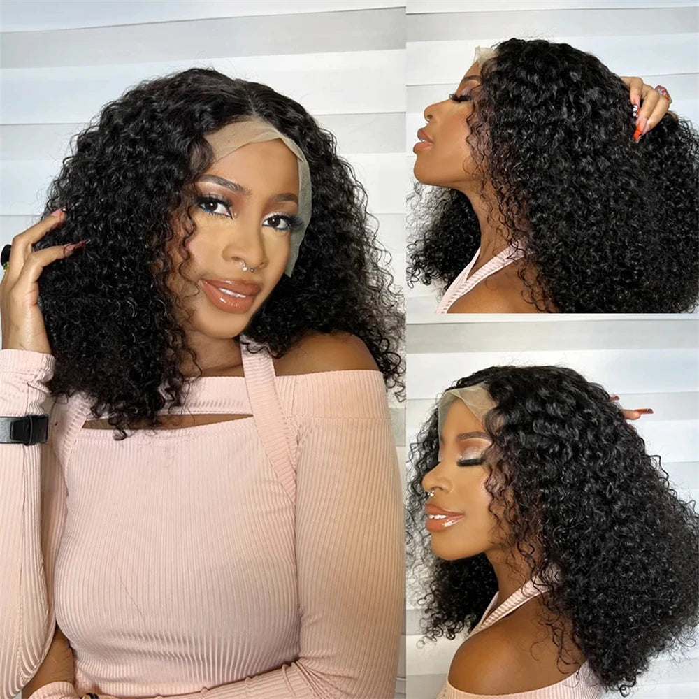 Brazilian Deep Wave Bob Wig - 100% Human Hair Lace Front Wig for Women