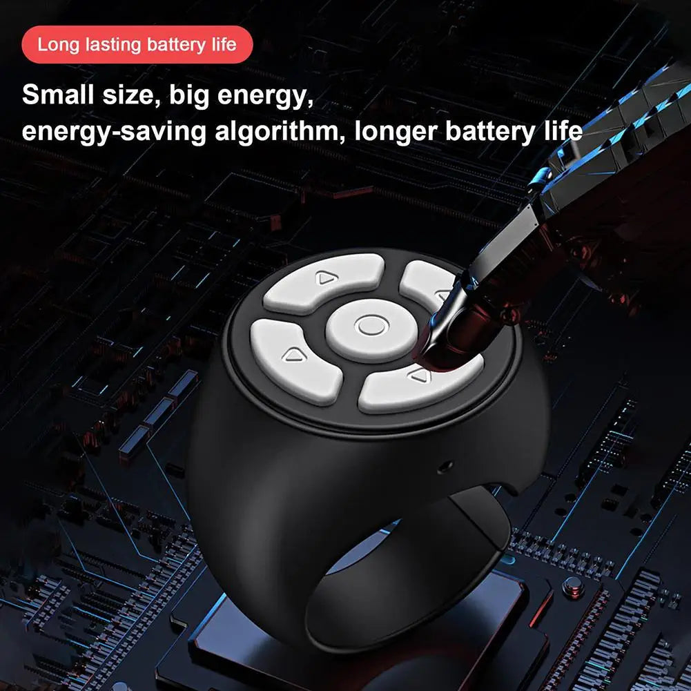 Portable Multi Function Bluetooth Remote Control For Fingertip Selfies Video Control Automatic Page Turning Browsing On Photo