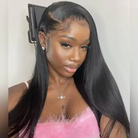 20 22 24 Inch 13x4 13x6 HD Transparent Bone Straight Lace Front Wigs 200 Density 360 Lace Brazilian Human Hair Wigs For Women