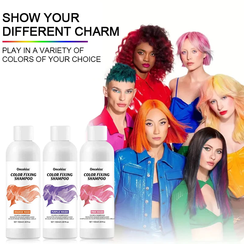 100ml Hair Color Shampoo,Fixed Color,Long-Lasting Semi-Permanent Dye,Unisex-adult Tinted Shampoo Hair Dye for Normal Hair Type
