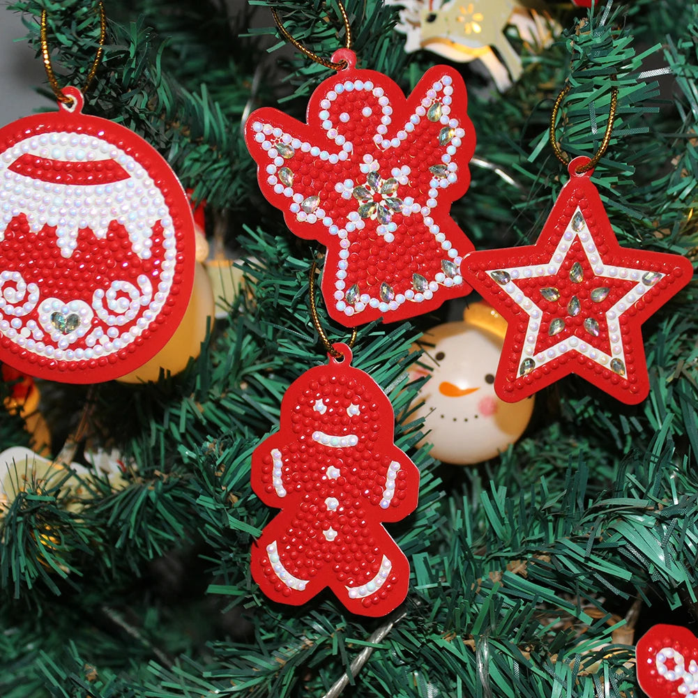 10-100pcs Special Shape Drill Christmas Tree Pendant Diamond Painting Pendant 5D DIY Christmas diamond Key Chain Kits Decor