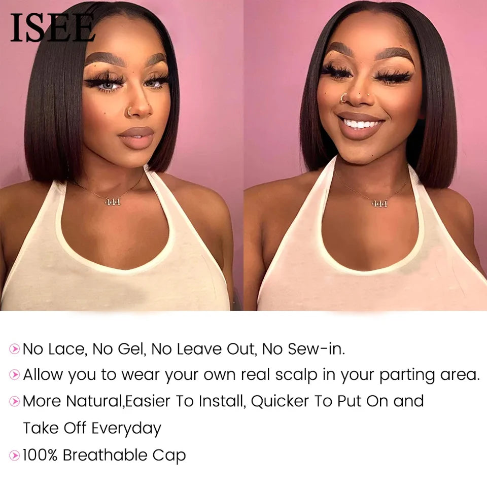 V Part Wig Human Hair No Leave Out Brazilian Straight Human Hair Wigs for Women Wigs  Virgin hair 180%% Density for Beginer