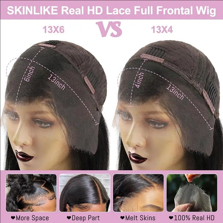 Wow Angel 250% HD Lace Frontal Wigs 13X6 Water Wave Wigs 13x4 Lace Frontal Wigs Pre Plucked Curly Wig Human Hair Wig For Woman
