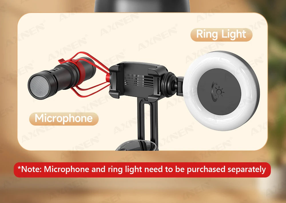 P05 AI Follow Gimbal 360 Rotation Face Tracking Stabilizer Filming Portable Desktop Cellphone Holder for Live/Photo