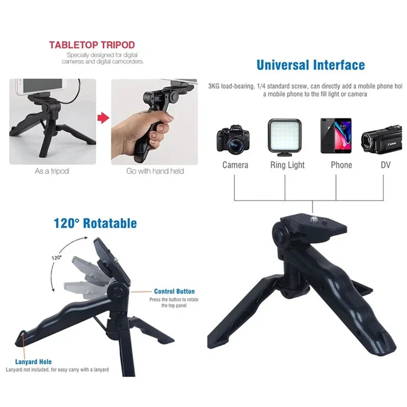 Phone Vlogging Starter Kit: Tripod, Holder, Mini Microphone, LED Light for TikTok Live & YouTube