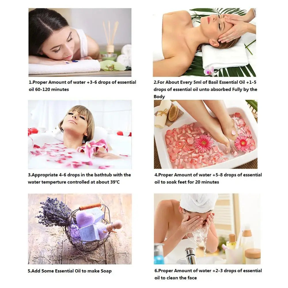 PHATOIL 100ML Spearmint Pure Natural Rose Essential Oils for Humidifier Diffuser Spa Massage Clove Bud Oregano Helichrysum