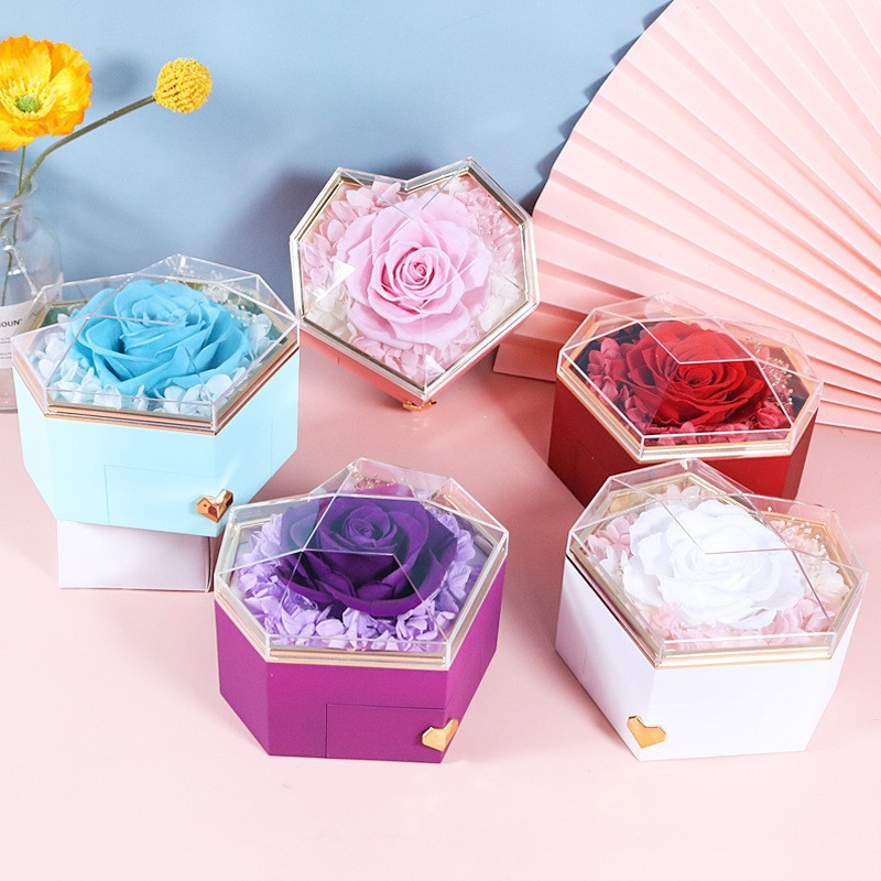 Love Rose Jewelry Box Prism Rose Valentine's Day Gift