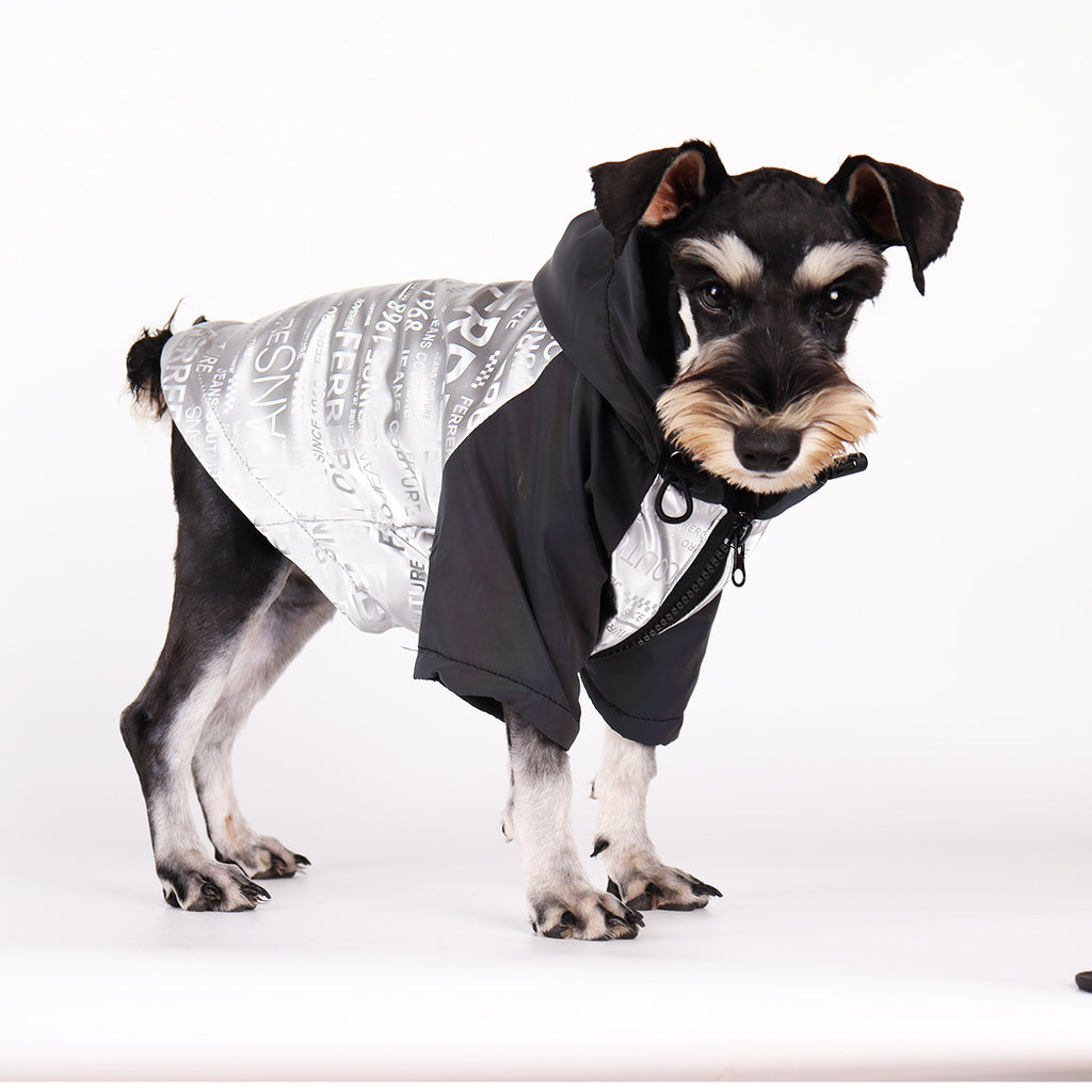 Dog Poker Jacket Reflective Raincoat Pet Cotton