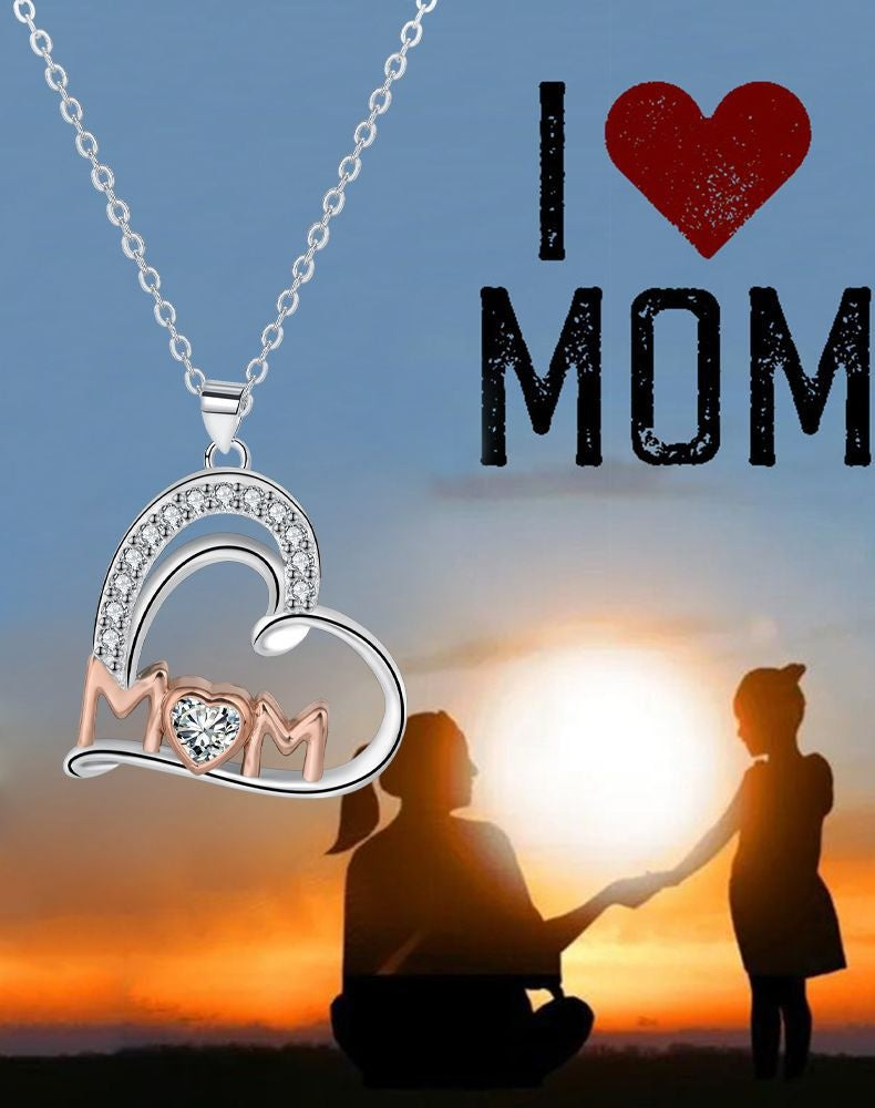 Heart Necklace Love MOM Clavicle Chain Mother's Day Gift