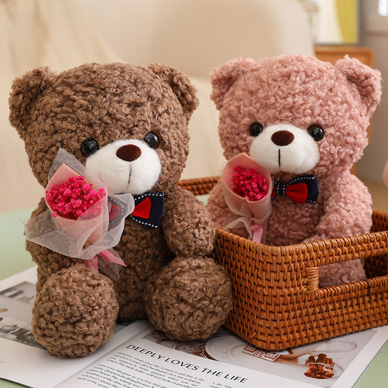 Rose Bear Doll Girls Valentine's Day Gift Clip Doll Wholesale