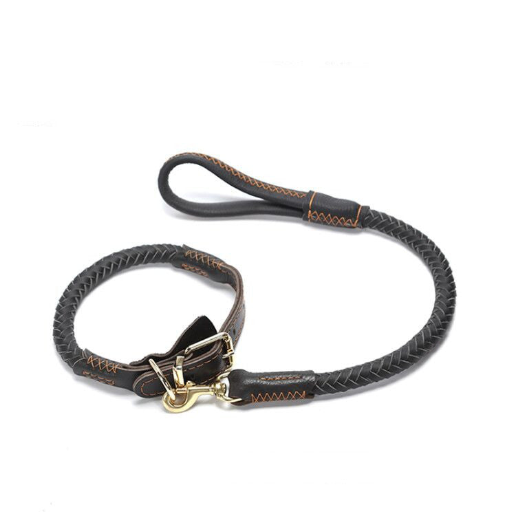 Cowhide Dog Collar Medium And Large Adjustable Collar To Prevent Traction