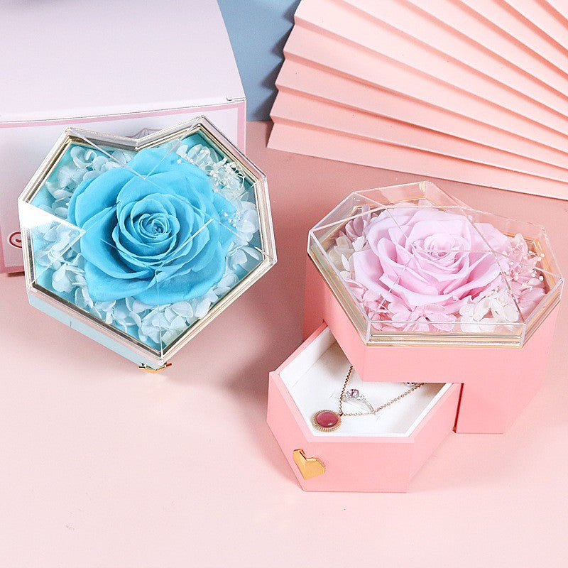 Love Rose Jewelry Box Prism Rose Valentine's Day Gift