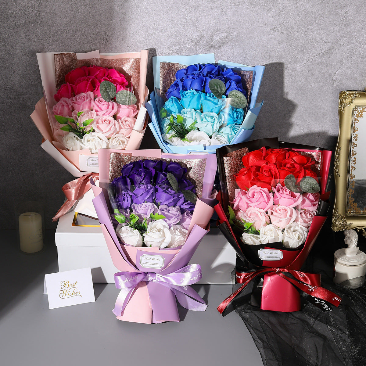 Cross-border Amazon 18 Rose Soap Bouquet Gift Box Valentine's Day Gift Fake Flower