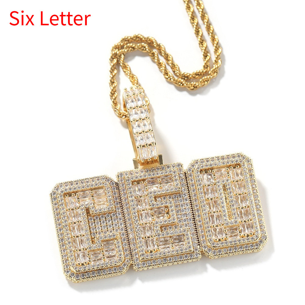 Hip-hop Copper Letter Necklace Customizable