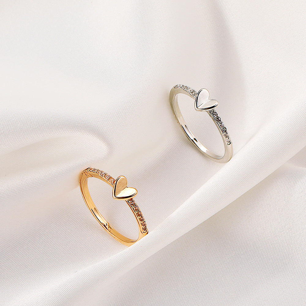 Ins Cold Temperament Zircon Geometric Ring Valentine's Day Gift