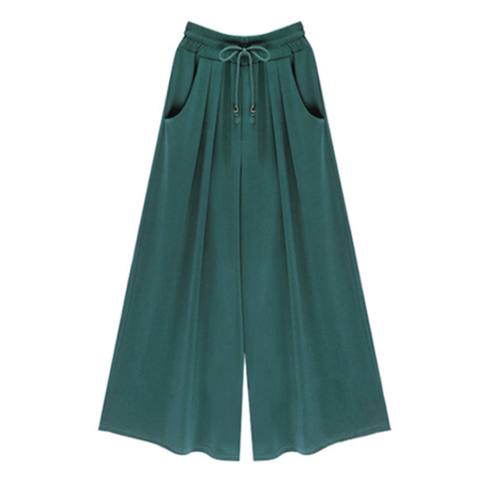 Women's Elastic Waist Tie Rope Wide Leg Pants