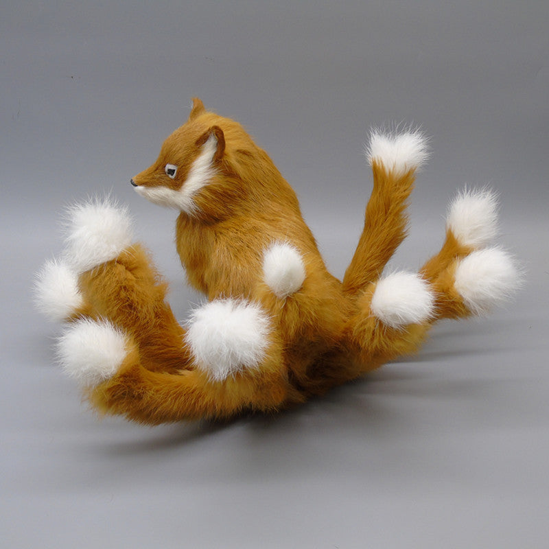 Simulation Nine-tailed Fox Home Decoration Taxidermy Valentine's Day Gift