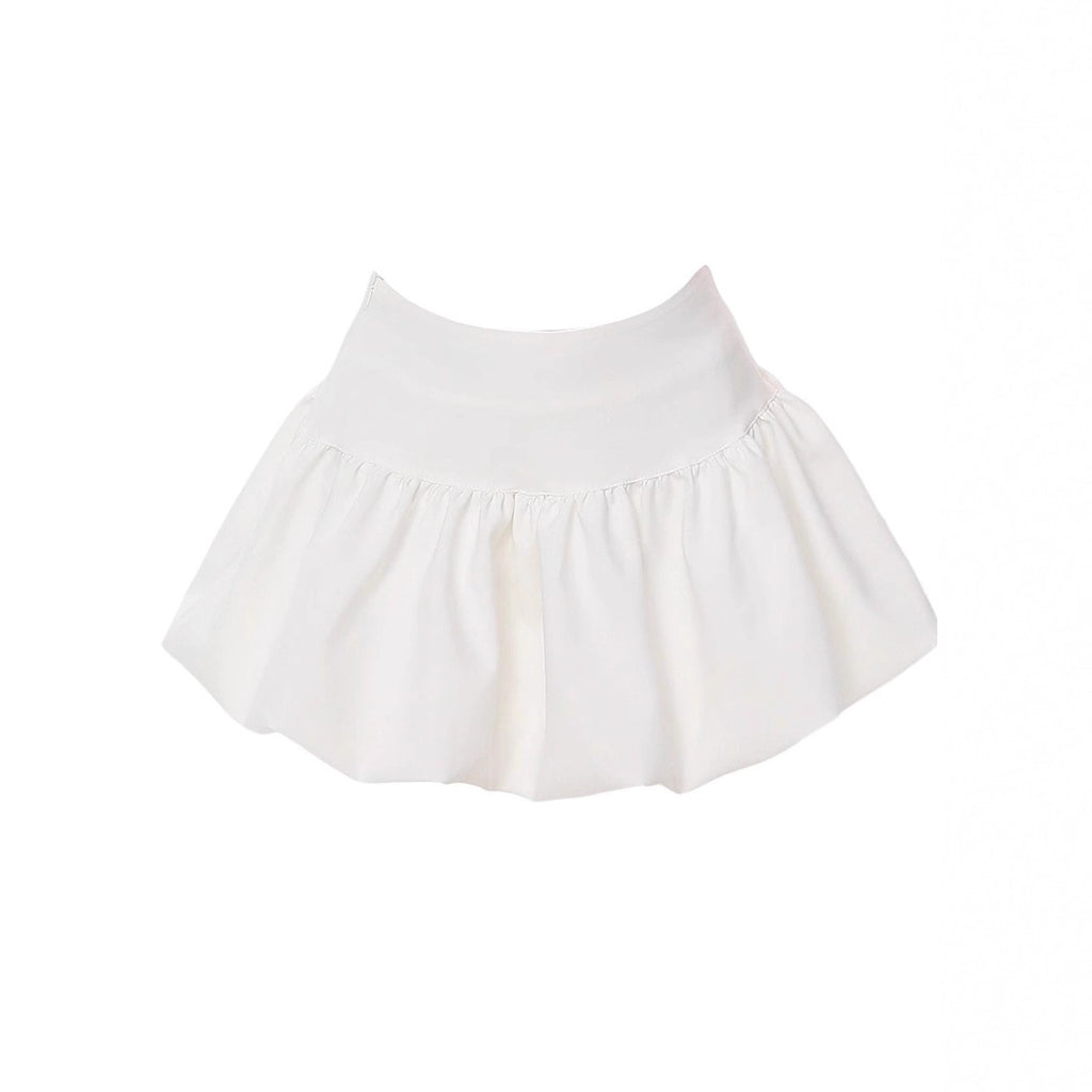 Ballet-style White Bud Skirt For Women Sweet And Chic High-waisted A-line Skirt For Summer French-style Fluffy Bubble Skirt