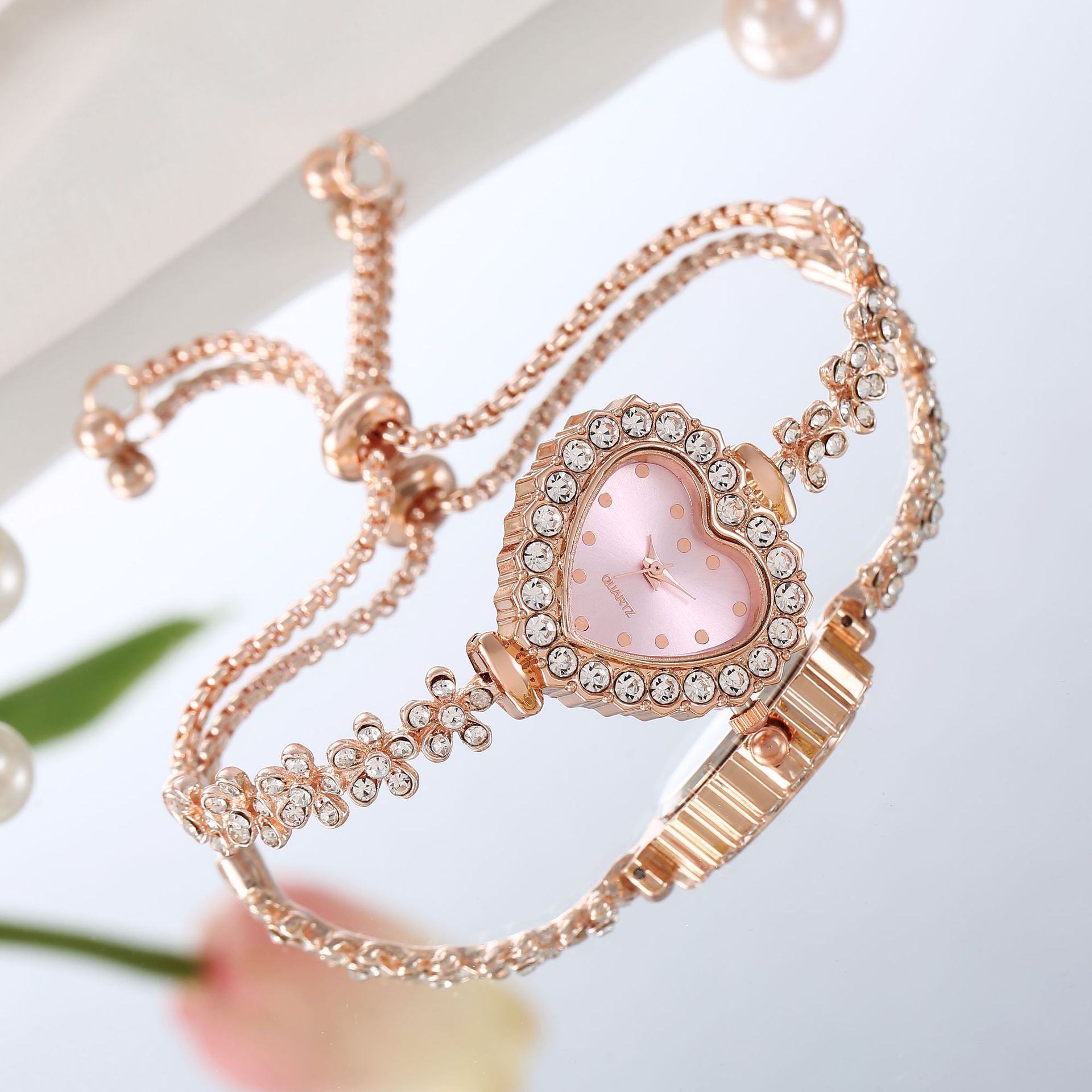 Flower Chain Diamond-embedded Love Women's Elegant All-match Watch