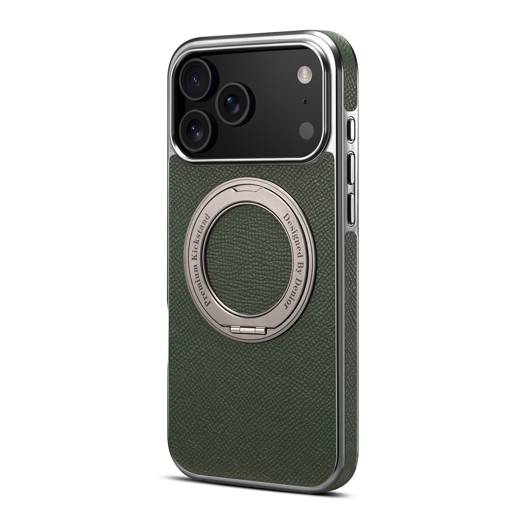 Denior Genuine Leather Electroplating Magnetic Phone Case