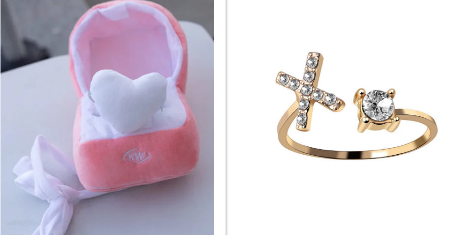 Day Confession Love Big Diamond Ring Flannel  Gift Box