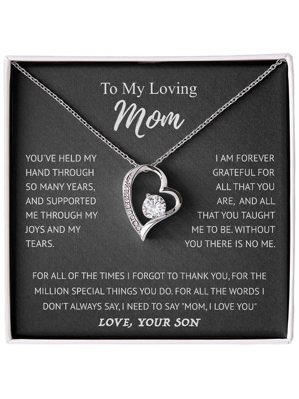 Hollow Jeweled Love Necklace Special-interest Design Mother's Day Gift
