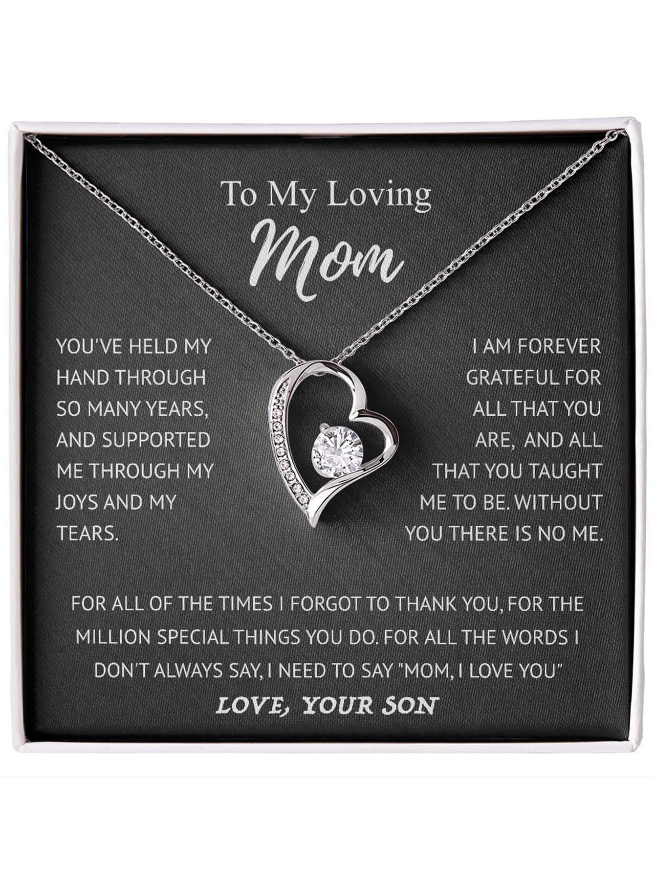 Hollow Jeweled Love Necklace Special-interest Design Mother's Day Gift