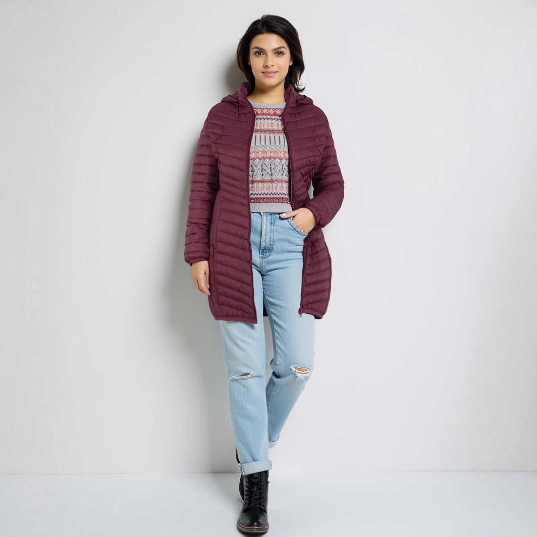 Women's Solid-Color Winter Cotton Padded Jacket