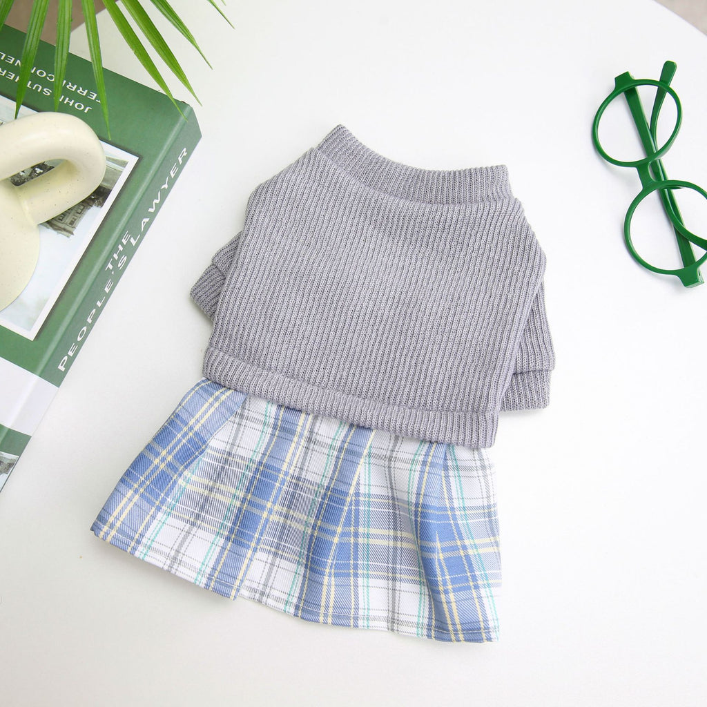 Wool Fabric Leisure Warm Sweatshirt Skirt Pants Suit Dog Clothes