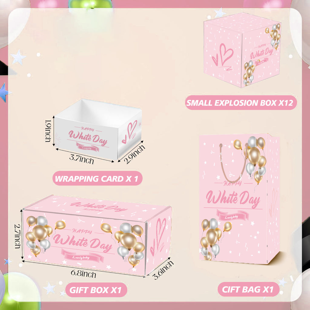 Surprise Bounce Red Envelope Box White Valentine's Day Gift Box