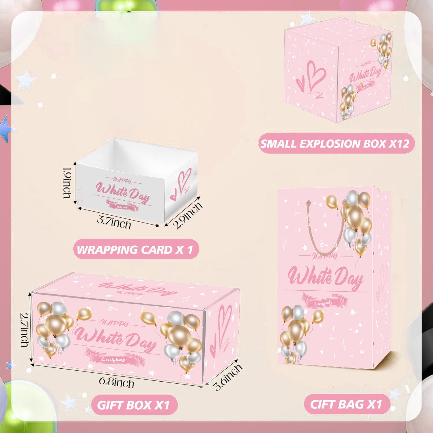 Surprise Bounce Red Envelope Box White Valentine's Day Gift Box
