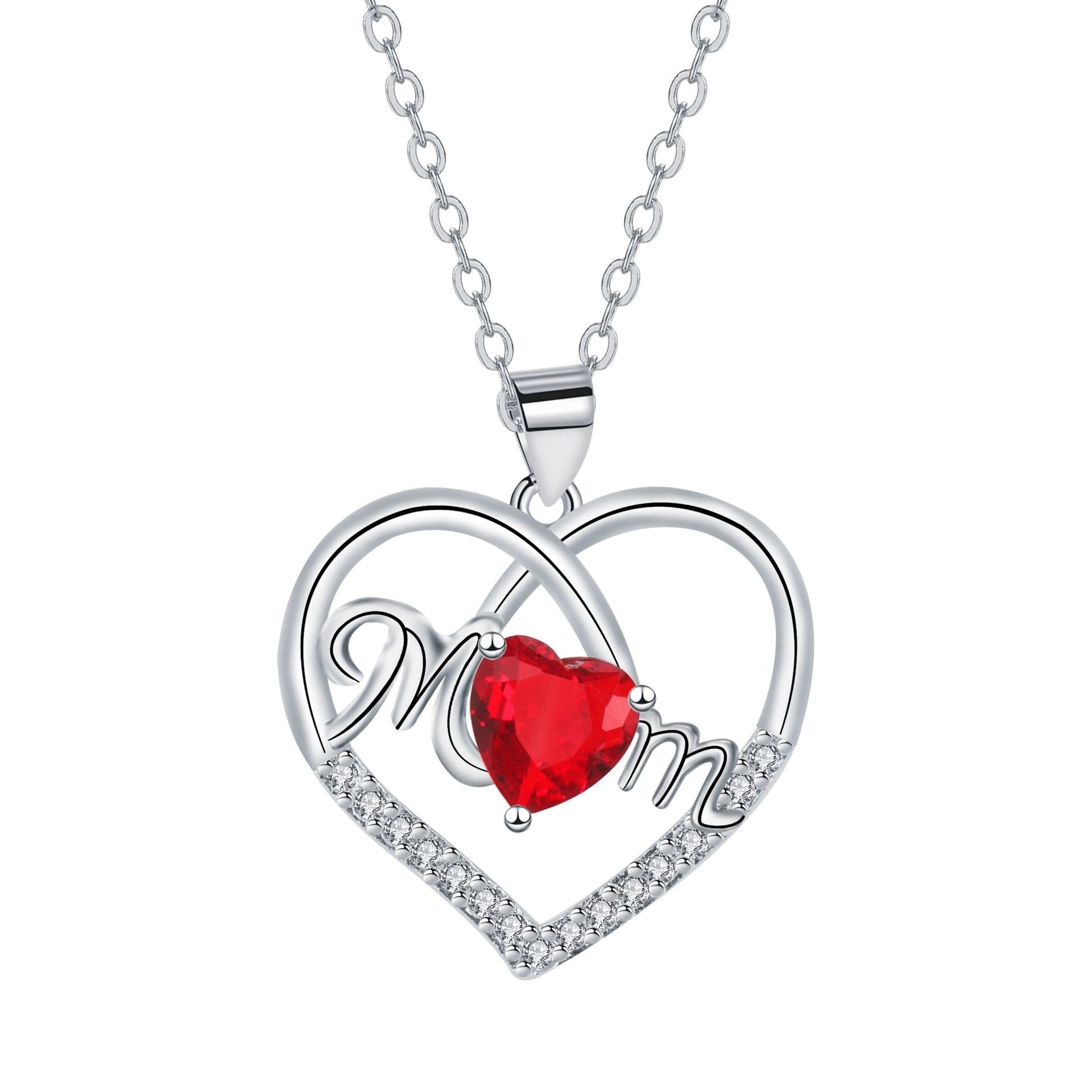 Heart-shaped Mom Necklace Fashion Simple Mother's Day Gift