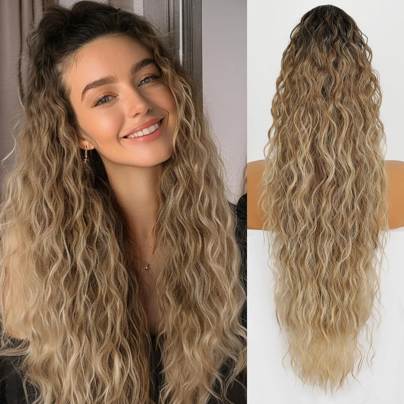 Grip Ponytail Fluffy Long Curly Hair Horse Tail Wig