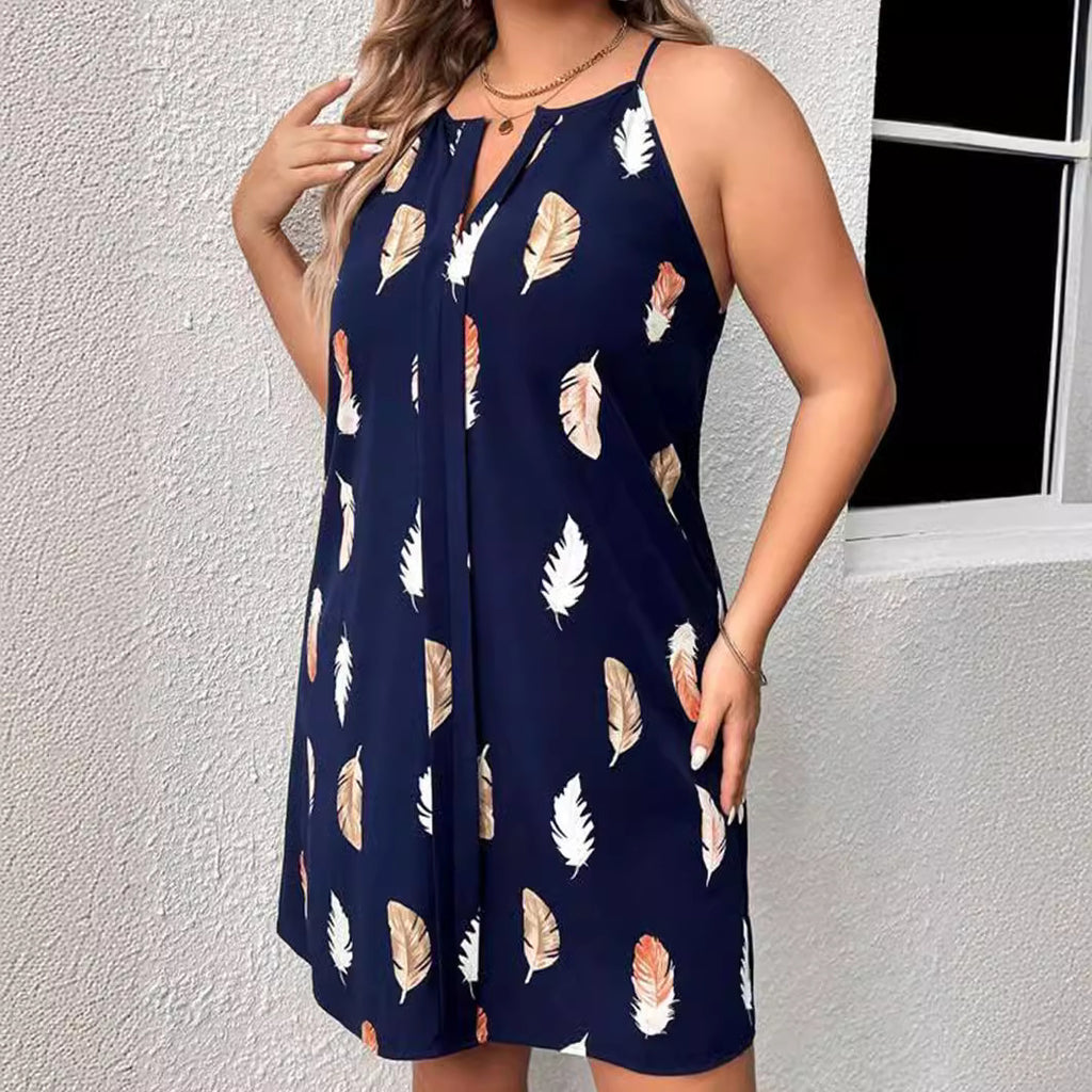 Fashionable Strap V-Neck Loose Dress For Women