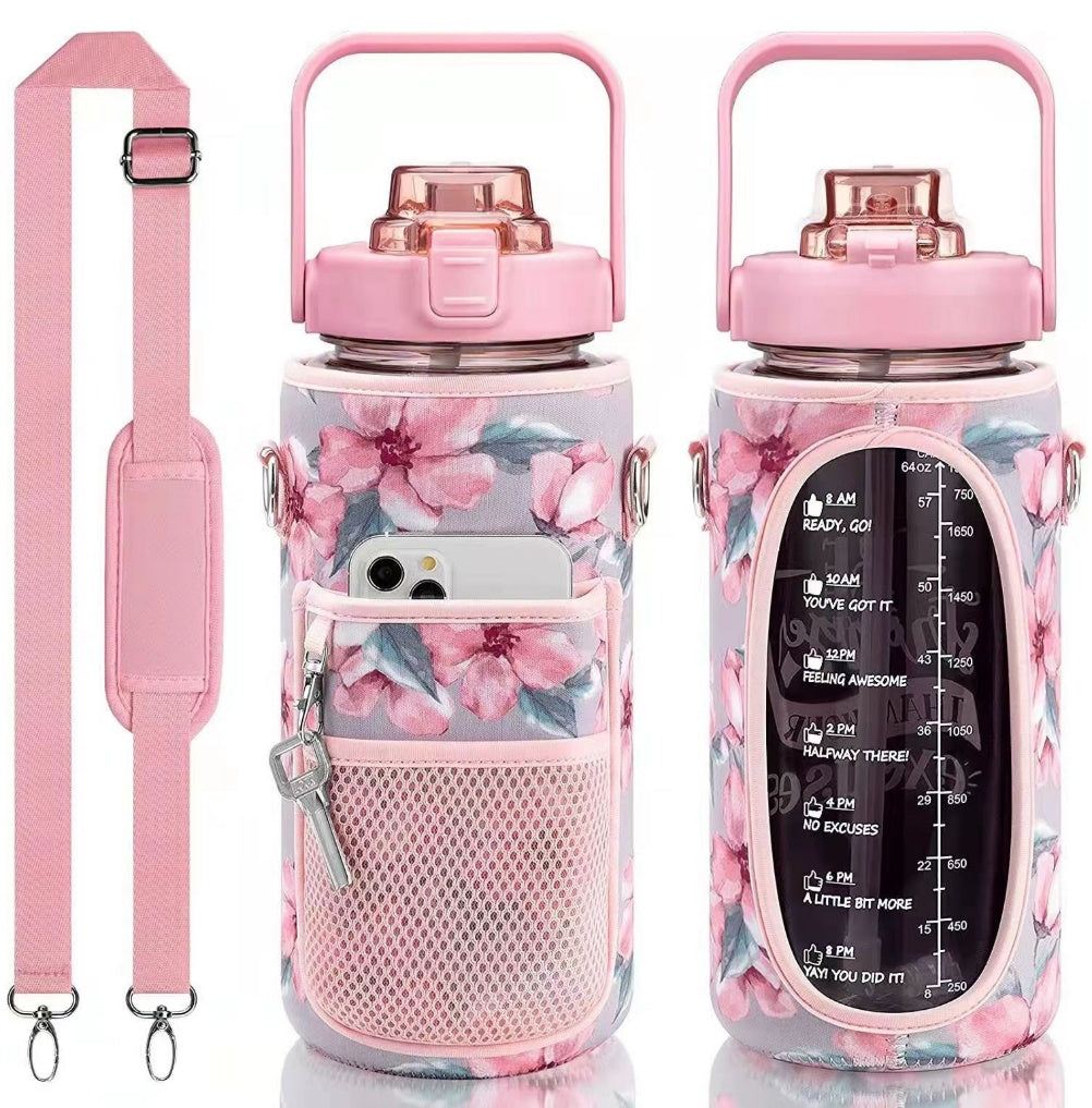 Outdoor Portable Travel With Scale Transparent Water Bottle Cup Set