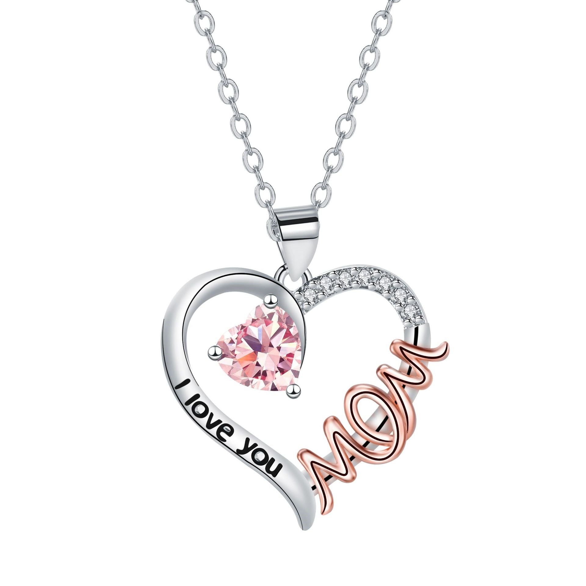 Heart-shaped Mom Necklace Mother's Day Gift