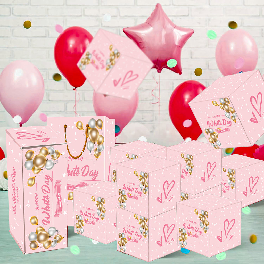 Surprise Bounce Red Envelope Box White Valentine's Day Gift Box