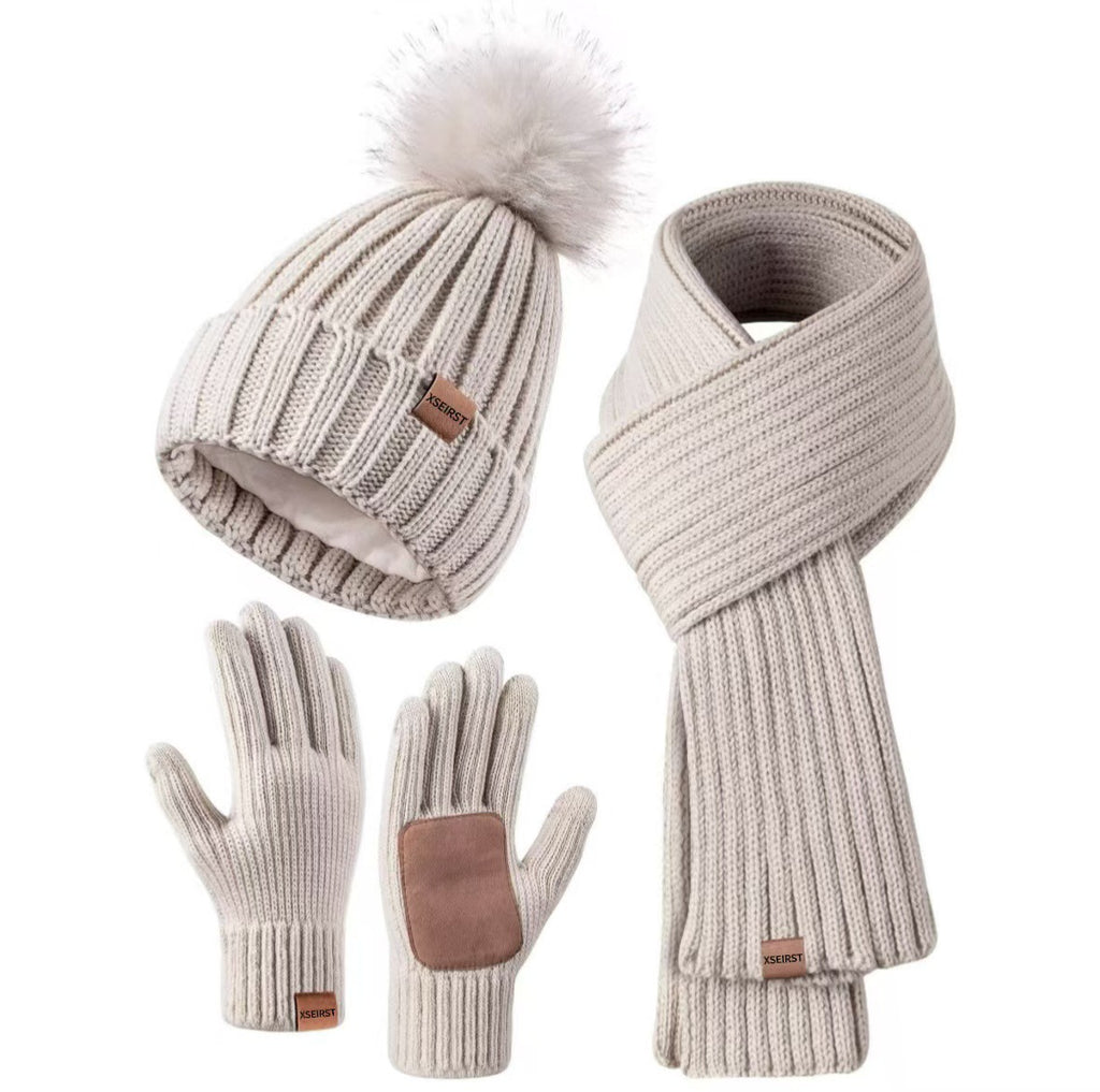 9-color Men's And Women's Knitted Hat Scarf Gloves