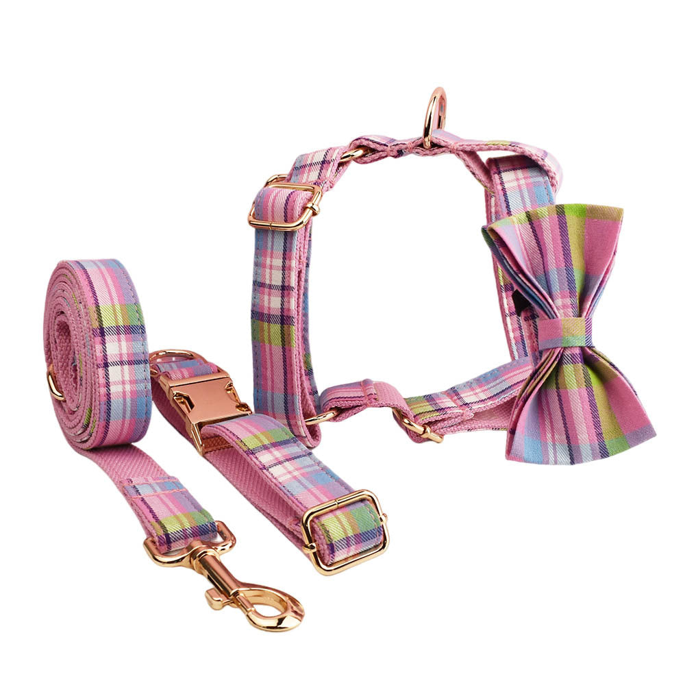 Qicaigei Dog Collar Pet Collar Traction Rope