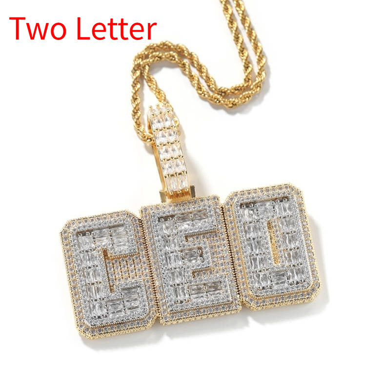 Hip-hop Copper Letter Necklace Customizable