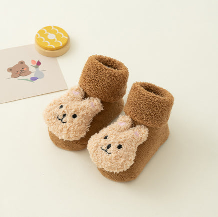 Newborn Baby Socks Terry Fleece-lined Thickened Autumn And Winter Style