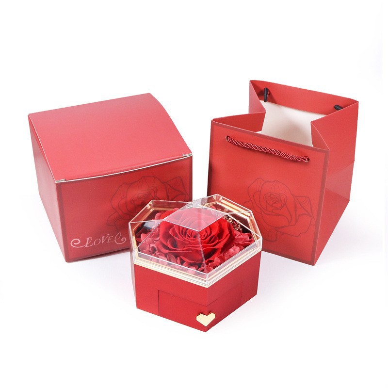 Love Rose Jewelry Box Prism Rose Valentine's Day Gift