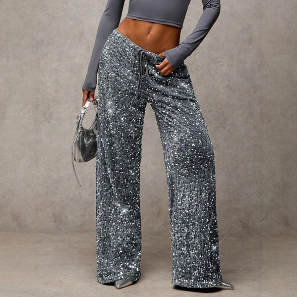 Fashionable Drawstring Slimming Straight-leg Pants For Women