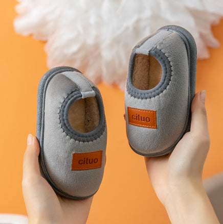 Children's Cotton Slippers For Autumn And Winter, Anti-slip And Waterproof With Thick Soles For Baby Boys